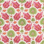 Brunschwig & Fils Kashmiri Linen Print Pink/Green Fabric