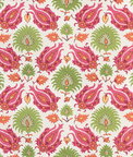 Brunschwig & Fils Kashmiri Linen Print Pink/Green Fabric