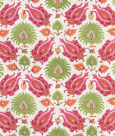 Brunschwig & Fils Kashmiri Linen Print Pink/Green Fabric