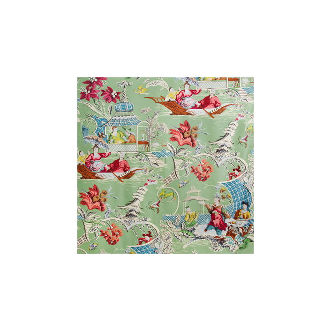 Brunschwig &amp; Fils Pillement Glazed Chintz Green Fabric