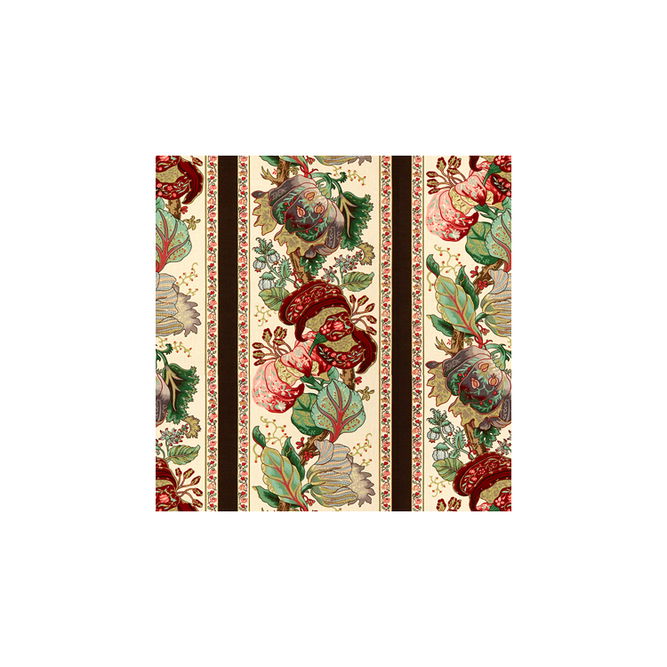 Brunschwig &amp; Fils La Portugaise Cot/Lin Prt Brown Stripe Fabric