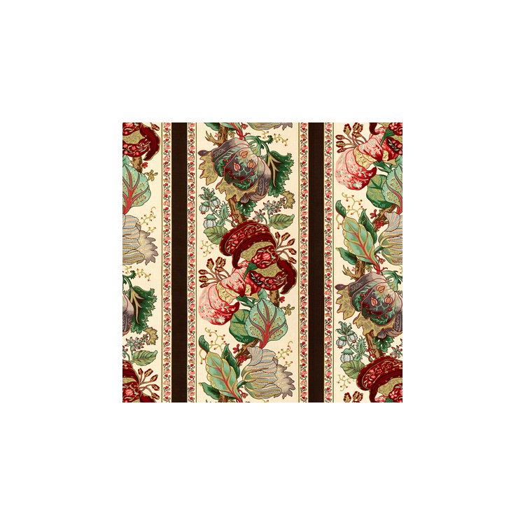 Brunschwig &amp; Fils La Portugaise Cot/Lin Prt Brown Stripe Fabric