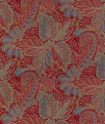 Brunschwig & Fils Chandigarh Cotton And Linen Print Garnet Fabric