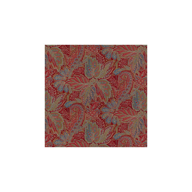 Brunschwig &amp; Fils Chandigarh Cotton And Linen Print Garnet Fabric