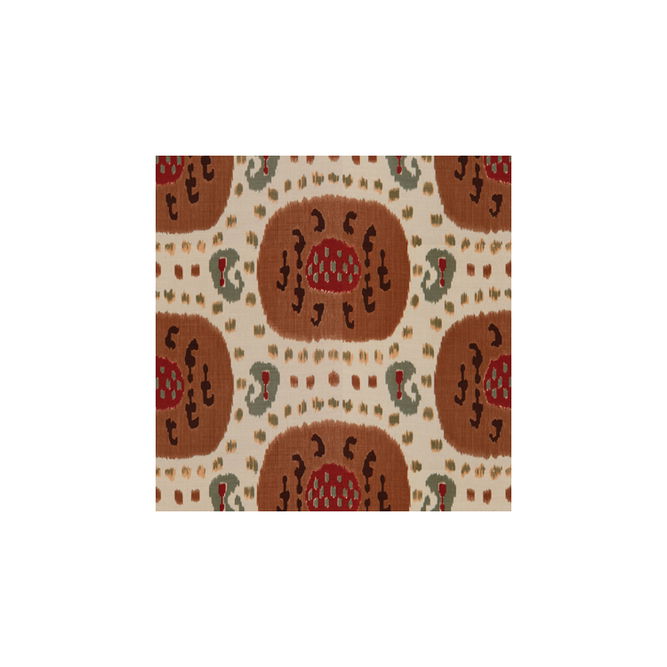 Brunschwig &amp; Fils Samarkand Cotton And Linen Print Brown/Beige Fabric