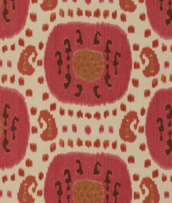 Brunschwig & Fils Samarkand Cotton And Linen Print Dusty Rose/Rust Fabric