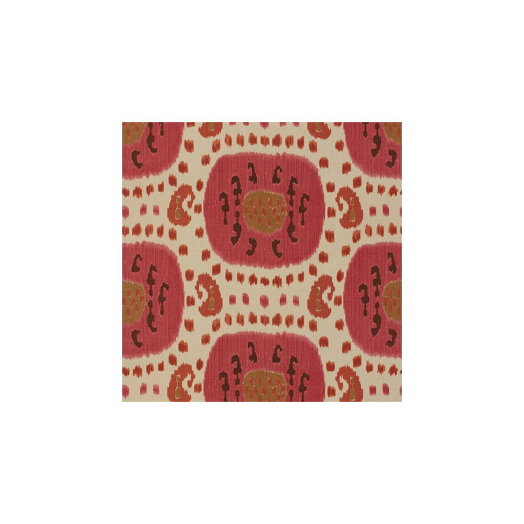 Brunschwig &amp; Fils Samarkand Cotton And Linen Print Dusty Rose/Rust Fabric