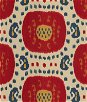 Brunschwig & Fils Samarkand Cotton And Linen Print Pompeian Red/Oxford Blue Fabric