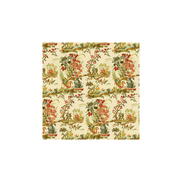 Brunschwig & Fils Le Lac Linen Print Teal and Melon/Cream Fabric