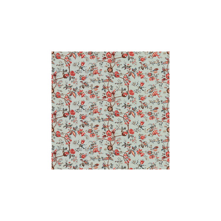 Brunschwig &amp; Fils Bougainville Cotton Print Bleu Fabric