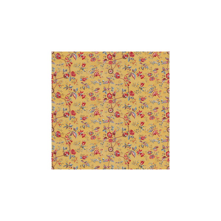 Brunschwig &amp; Fils Bougainville Cotton Print Safran Fabric