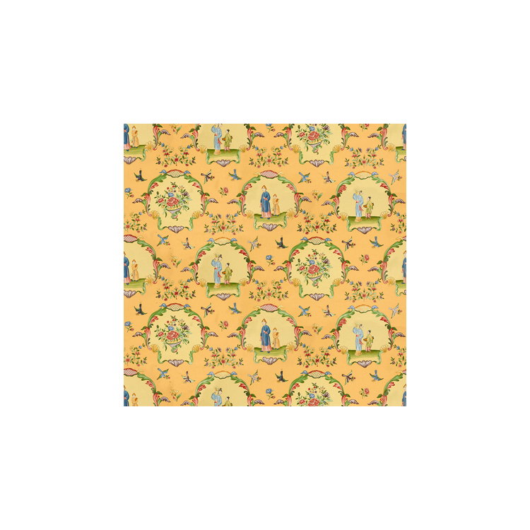 Brunschwig &amp; Fils Ecole Chinoise Jaune Fabric
