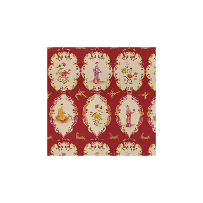 Brunschwig &amp; Fils Geisha Lacquer Red/Purple Fabric