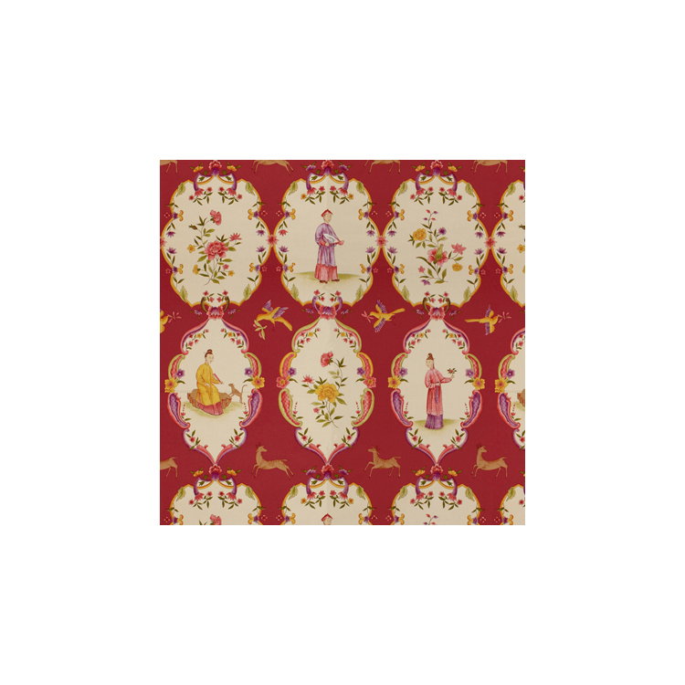 Brunschwig &amp; Fils Geisha Lacquer Red/Purple Fabric