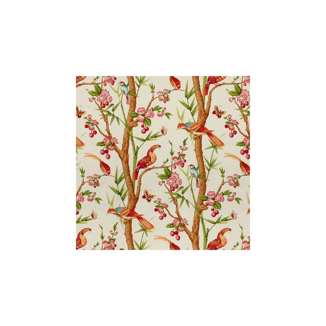 Brunschwig &amp; Fils Toucans Pink/Orange Fabric