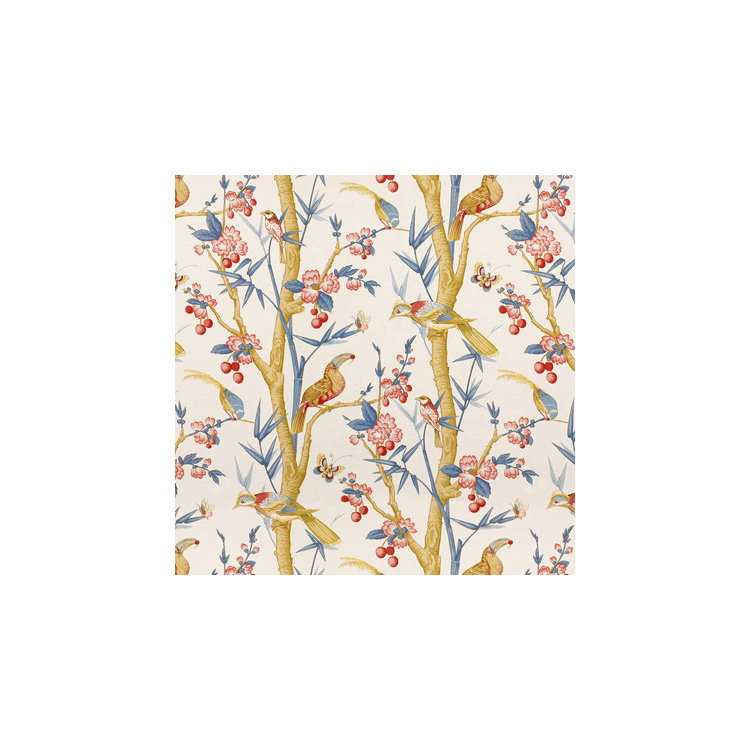 Brunschwig &amp; Fils Toucans Berry/Slate Fabric