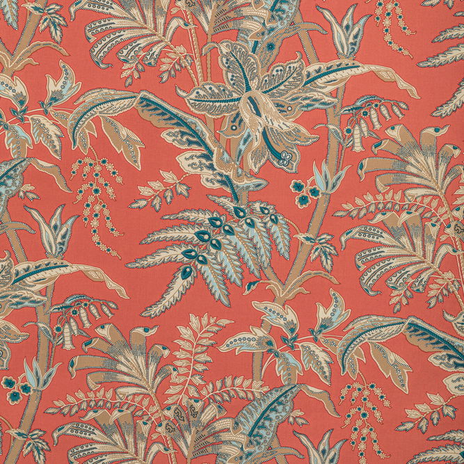 Brunschwig &amp; Fils Seychelles Cotton Print Coral Fabric