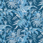Brunschwig & Fils Seychelles Cotton Print Navy Fabric