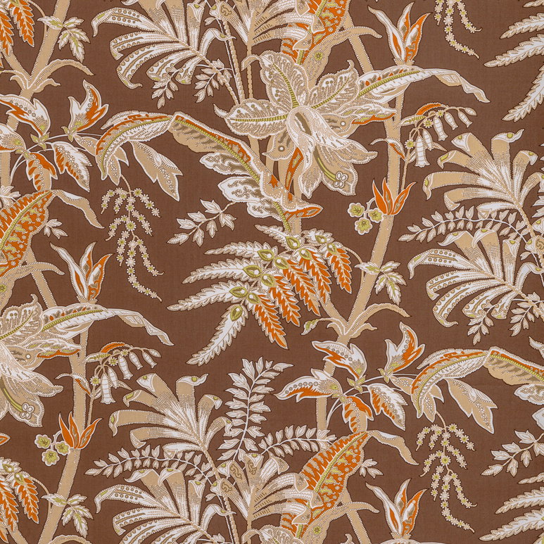 Brunschwig &amp; Fils Seychelles Cotton Print Mocha Fabric