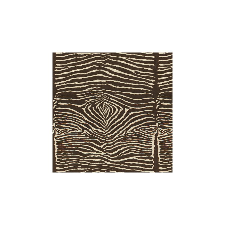 Brunschwig &amp; Fils Le Zebre Linen Print Charcoal Brown and White Fabric
