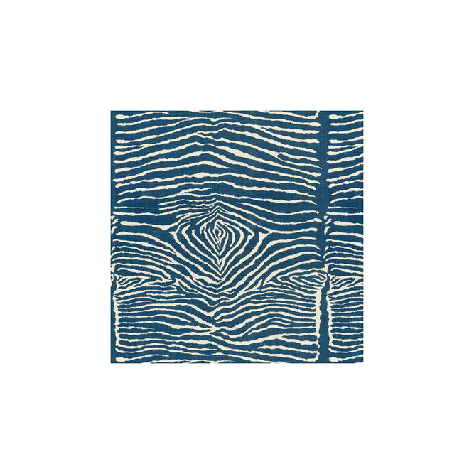 Brunschwig &amp; Fils Le Zebre Indigo Fabric