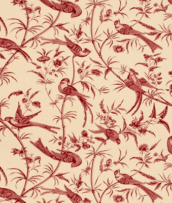 Brunschwig & Fils Bengali Cotton Print Red Fabric