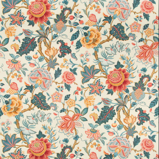 Brunschwig &amp; Fils Nizam Cotton Print Red/Blue Fabric