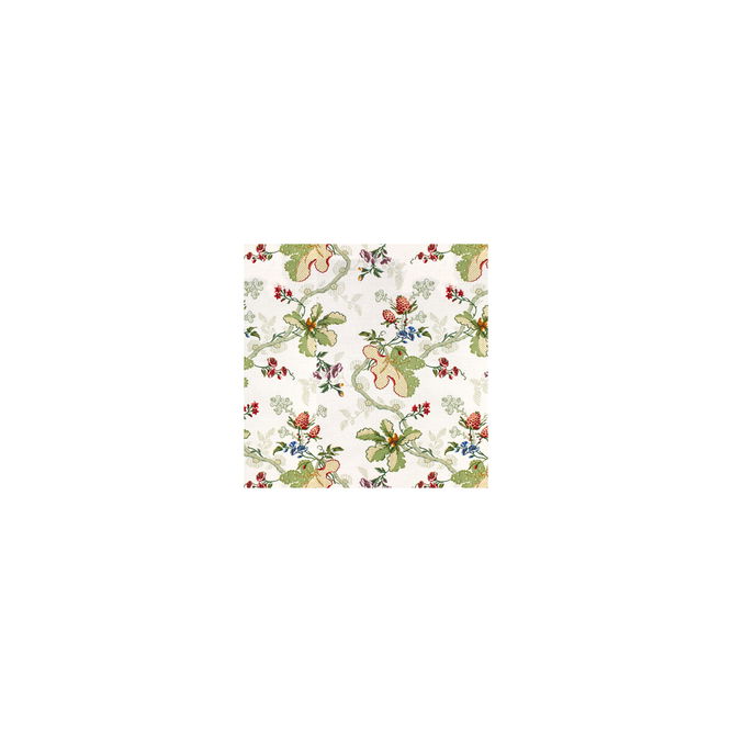 Brunschwig &amp; Fils Fabriano Cotton And Linen Print White Fabric