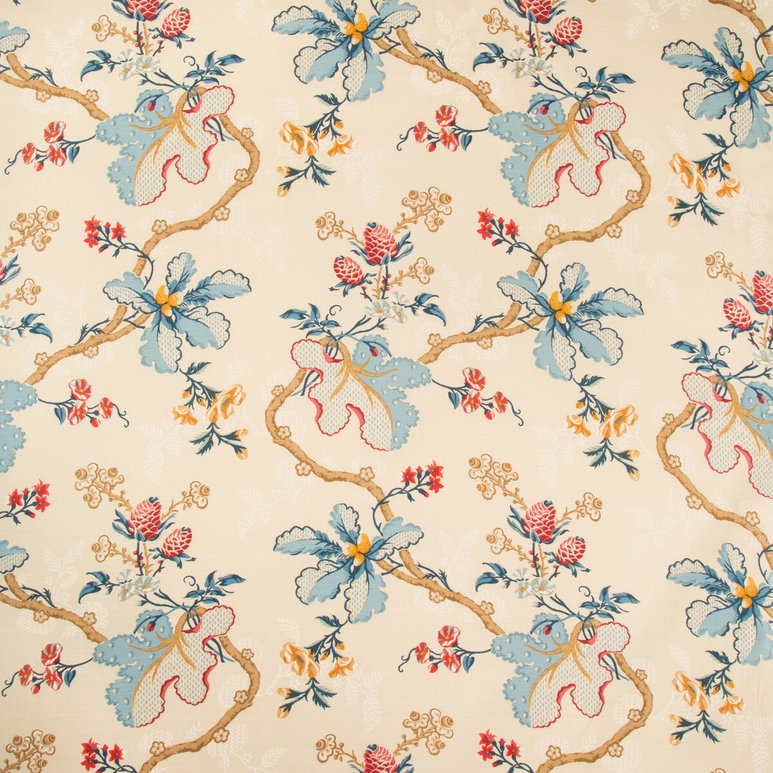 Brunschwig &amp; Fils Fabriano Cotton And Linen Print Cream Fabric