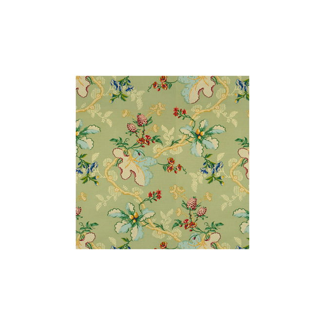 Brunschwig &amp; Fils Fabriano Cotton And Linen Print Jade Fabric