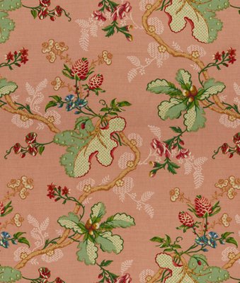 Brunschwig & Fils Fabriano Cotton And Linen Print Coral Fabric