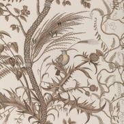 Brunschwig & Fils Bird And Thistle Cotton Print Beige Fabric