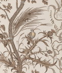 Brunschwig & Fils Bird And Thistle Cotton Print Beige Fabric