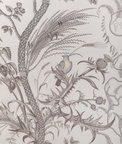 Brunschwig & Fils Bird And Thistle Cotton Print Gray Fabric