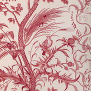 Brunschwig & Fils Bird And Thistle Cotton Print Red Fabric