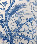 Brunschwig & Fils Bird And Thistle Cotton Print Blue Fabric
