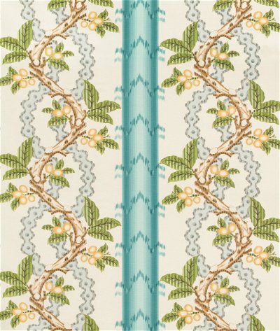 Brunschwig & Fils Josselin Cotton And Linen Print Aqua/Mist Fabric