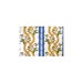 Brunschwig & Fils Josselin Cotton And Linen Print Lagoon and Ochre Fabric