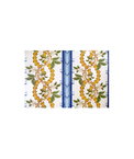 Brunschwig & Fils Josselin Cotton And Linen Print Lagoon and Ochre Fabric
