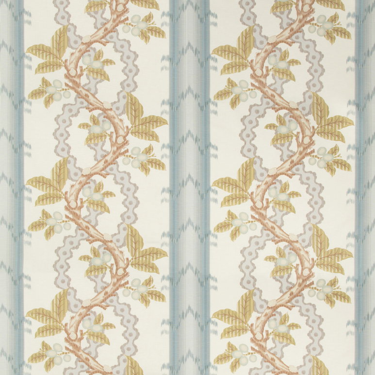 Brunschwig &amp; Fils Josselin Cotton And Linen Print Slate/Grey Fabric