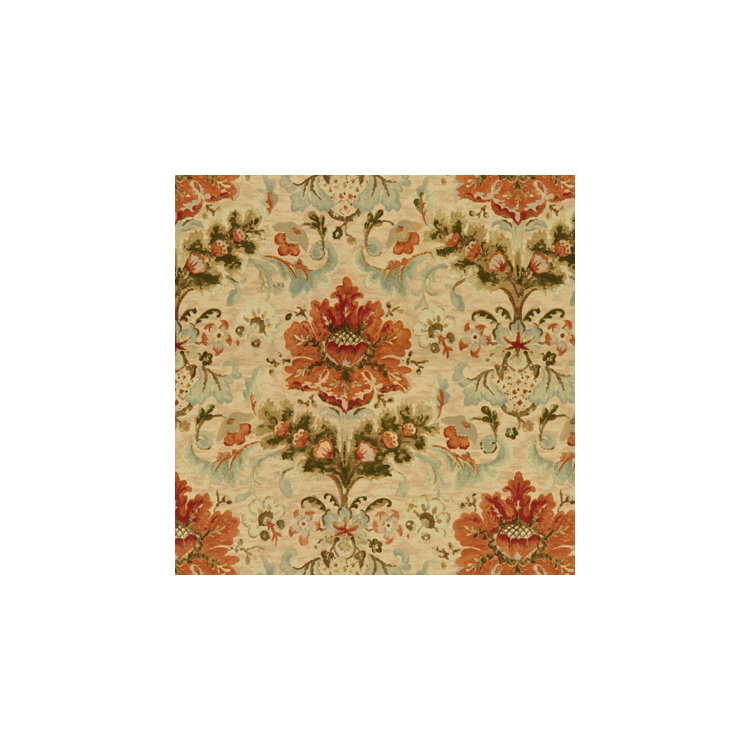 Brunschwig &amp; Fils Windsor Damask Cotton &amp; Linen Print Copper/Sand Fabric