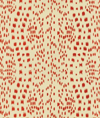 Brunschwig & Fils Les Touches Cotton Print Red Fabric