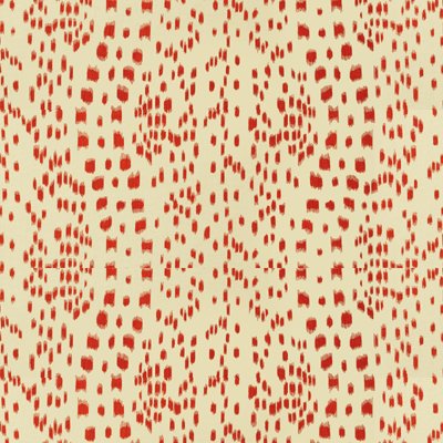 Brunschwig &amp; Fils Les Touches Cotton Print Red Fabric
