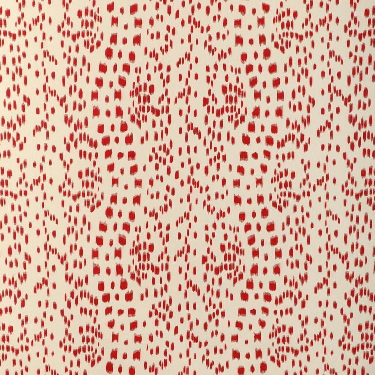 Brunschwig &amp; Fils Les Touches Cotton Print Red Fabric