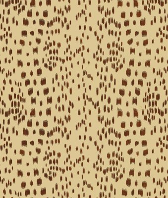 Brunschwig & Fils Les Touches Cotton Print Brown Fabric
