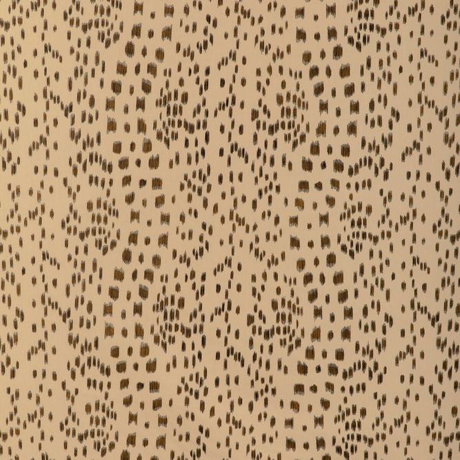 Brunschwig &amp; Fils Les Touches Cotton Print Brown Fabric