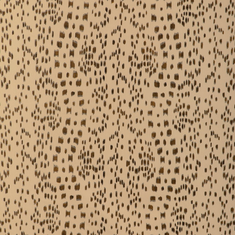 Brunschwig &amp; Fils Les Touches Cotton Print Brown Fabric