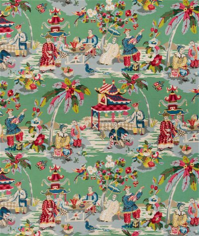 Brunschwig & Fils Xian Linen & Cotton Print Jade Fabric