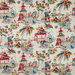 Brunschwig & Fils Xian Linen & Cotton Print Prussian/Red Fabric