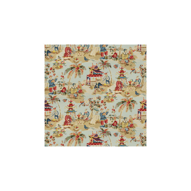 Brunschwig &amp; Fils Xian Linen &amp; Cotton Print Sky Fabric